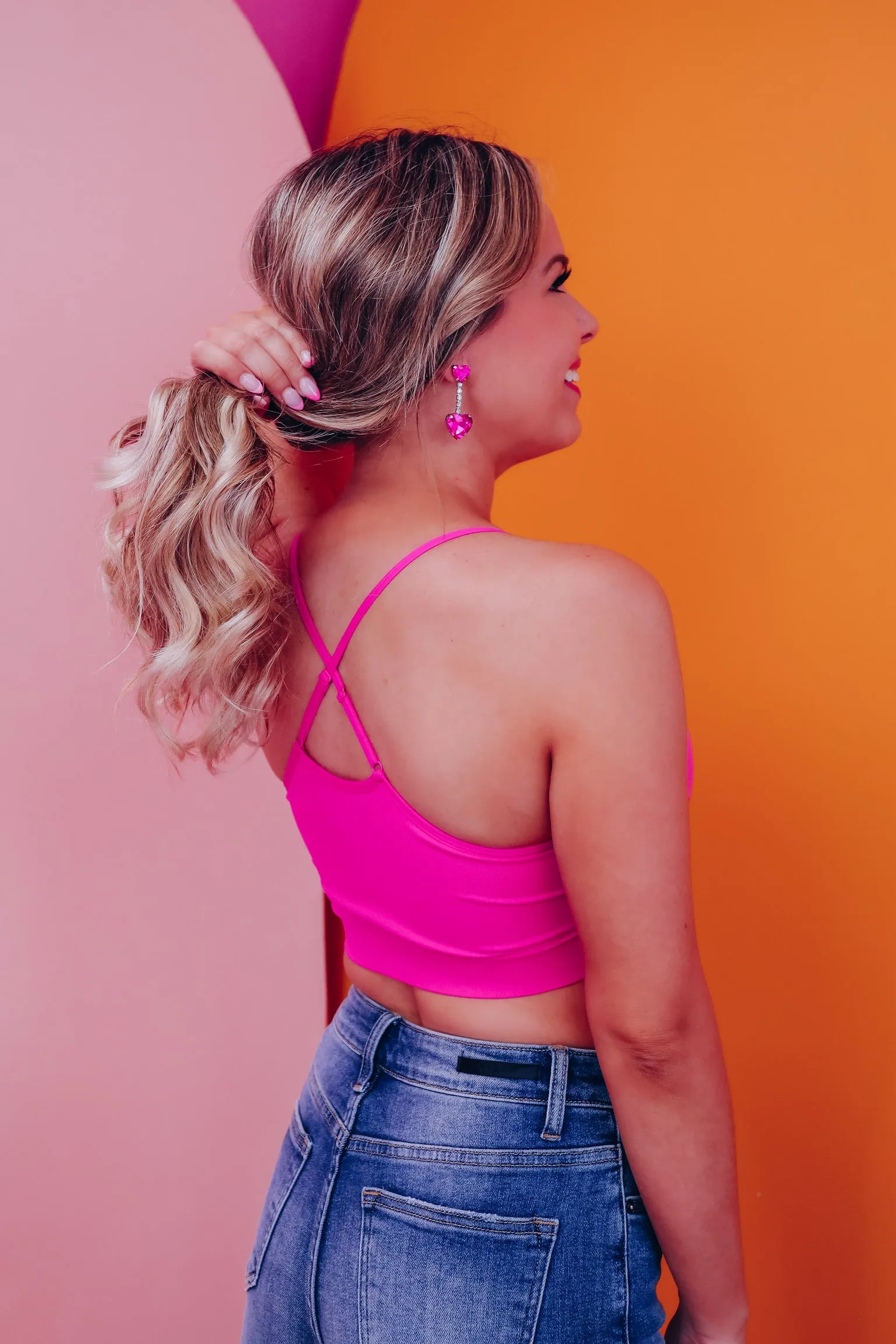 Simplistic Comfy Bralette - Neon Magenta