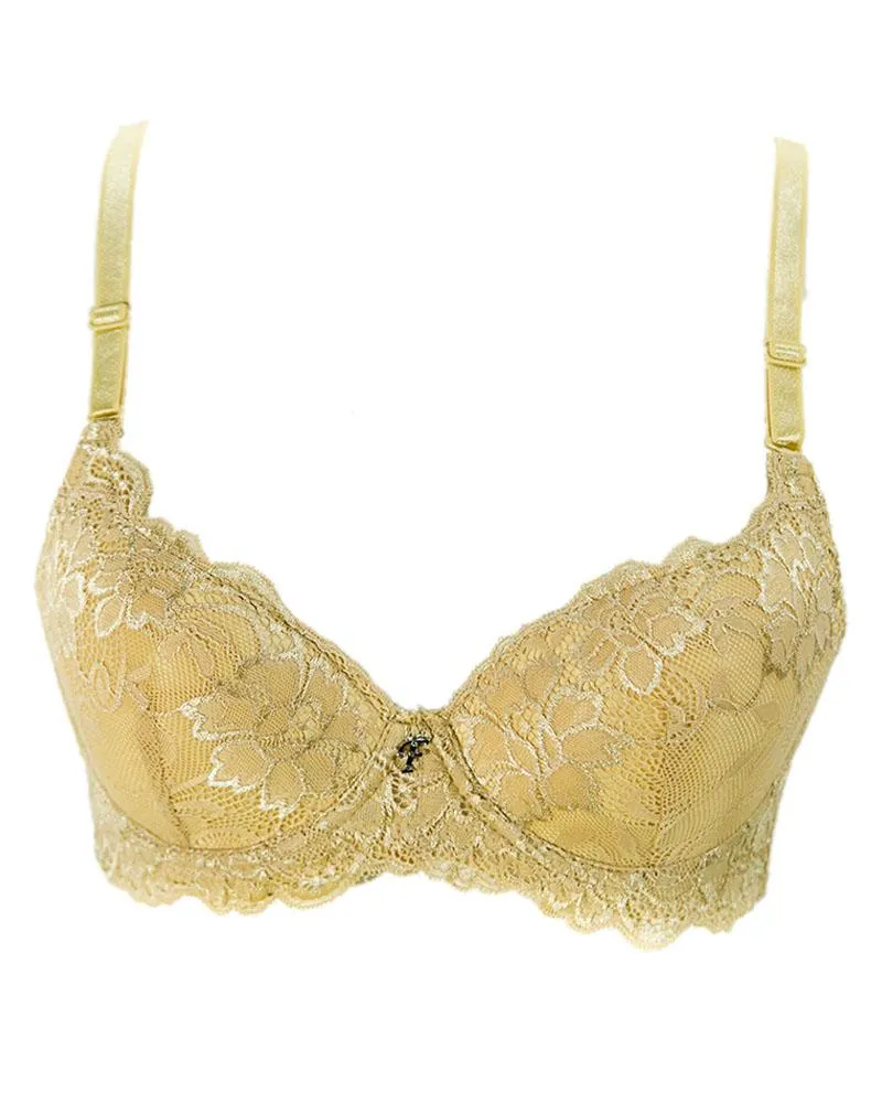Skin Net Embroidered Flourish Bra - Single Padded Underwired Bra - FL3264