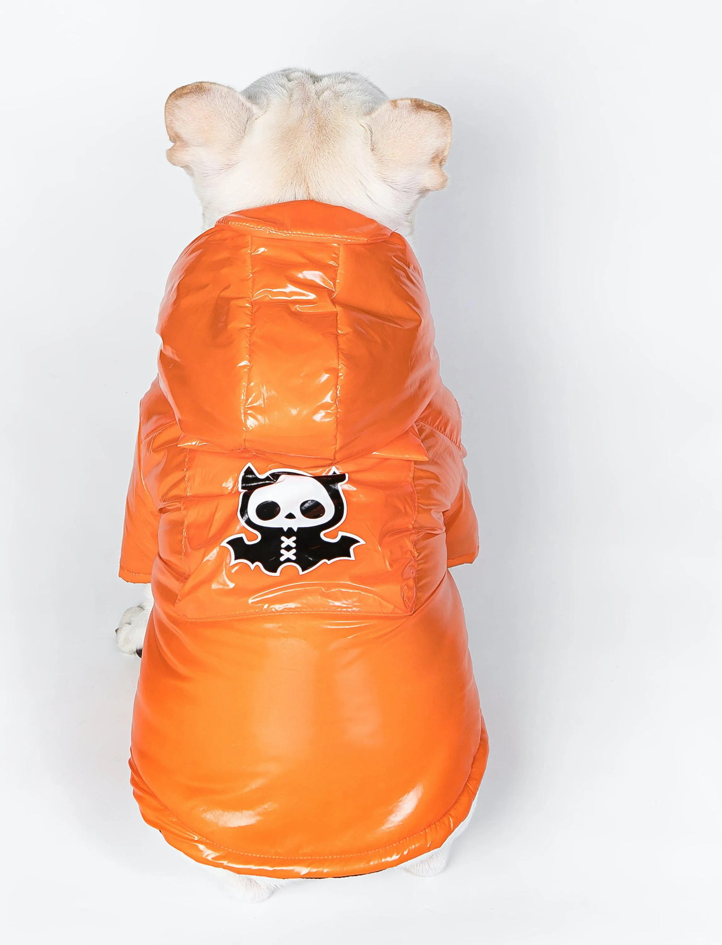 Skull Orange Cotton-Padded Coat