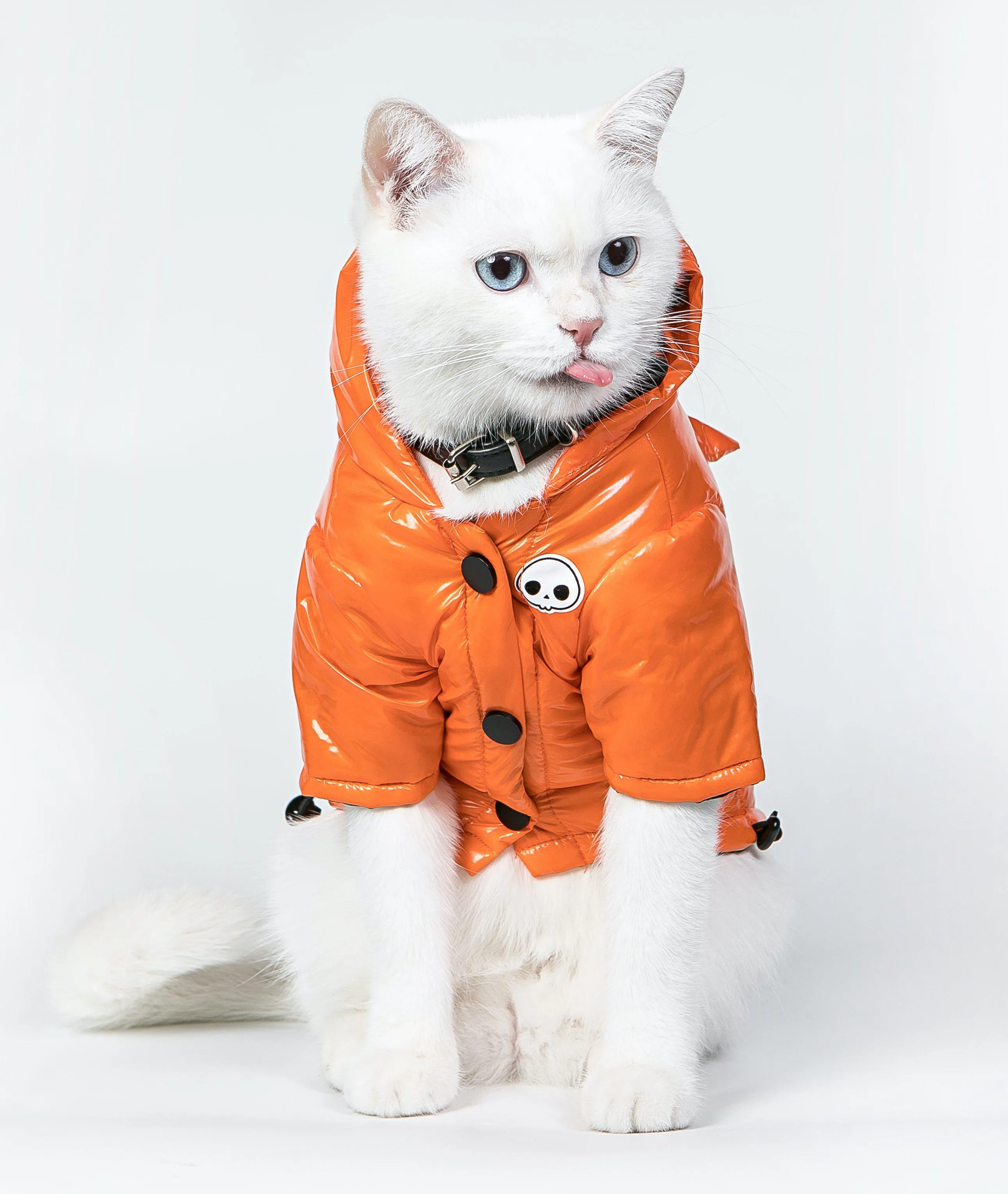Skull Orange Cotton-Padded Coat