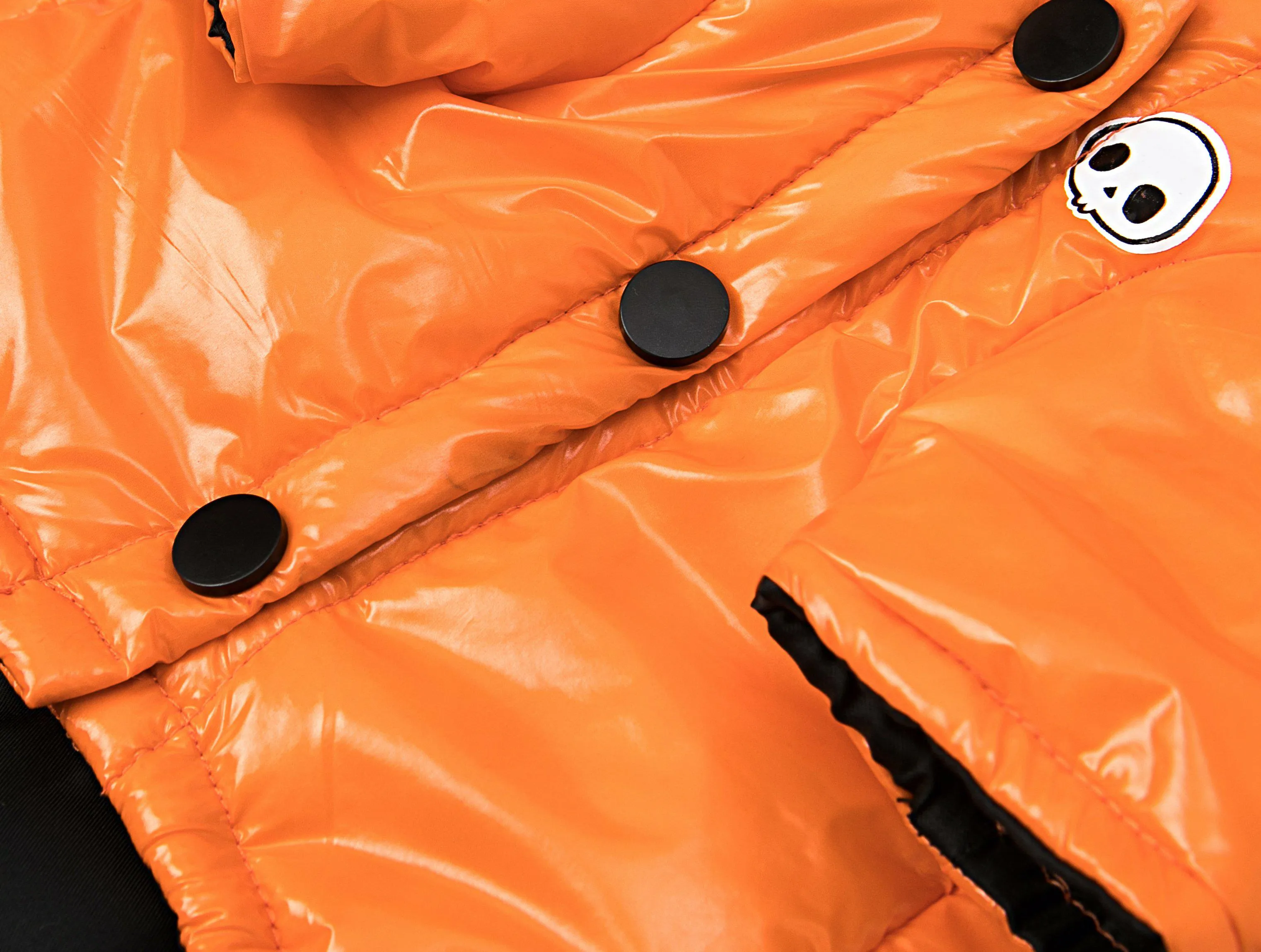 Skull Orange Cotton-Padded Coat