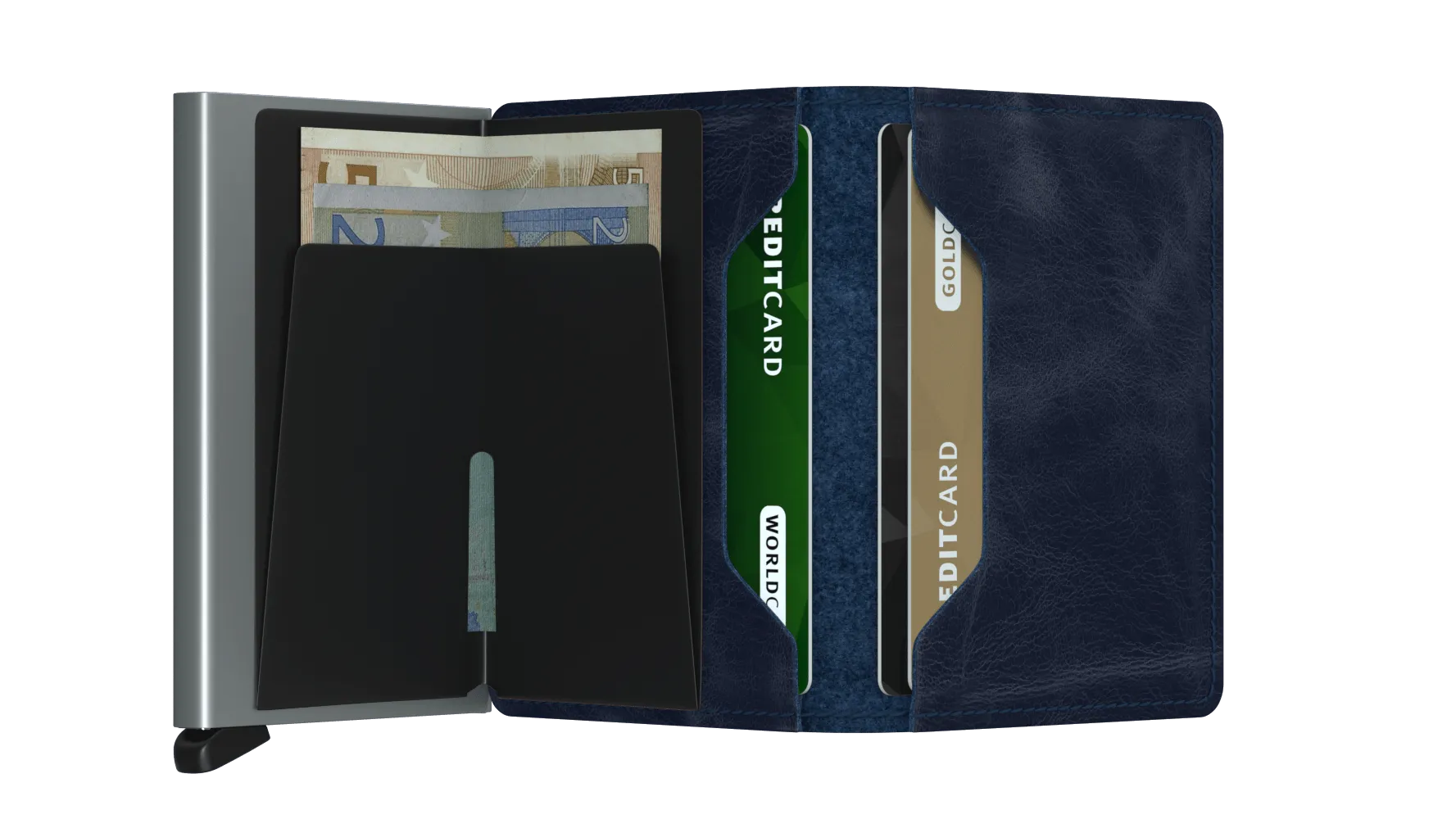 Slimwallet Vintage Blue RFID Secure
