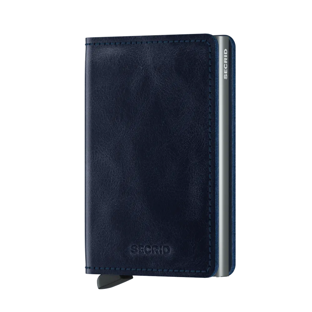 Slimwallet Vintage Blue RFID Secure