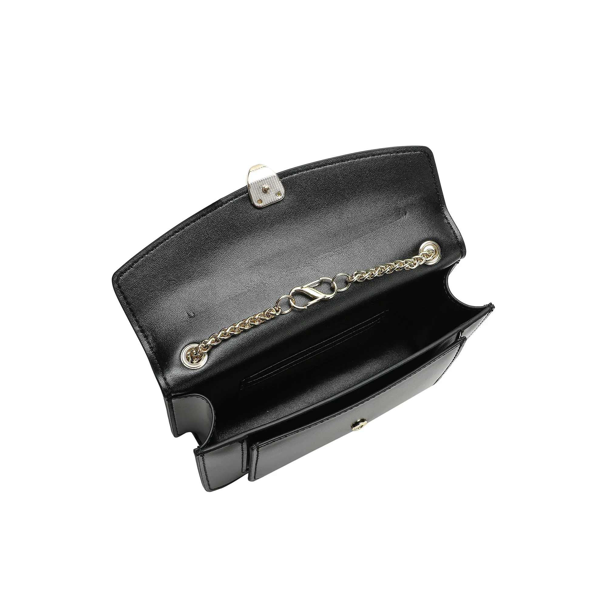 Smooth Leather Foldover Shoulder Bag