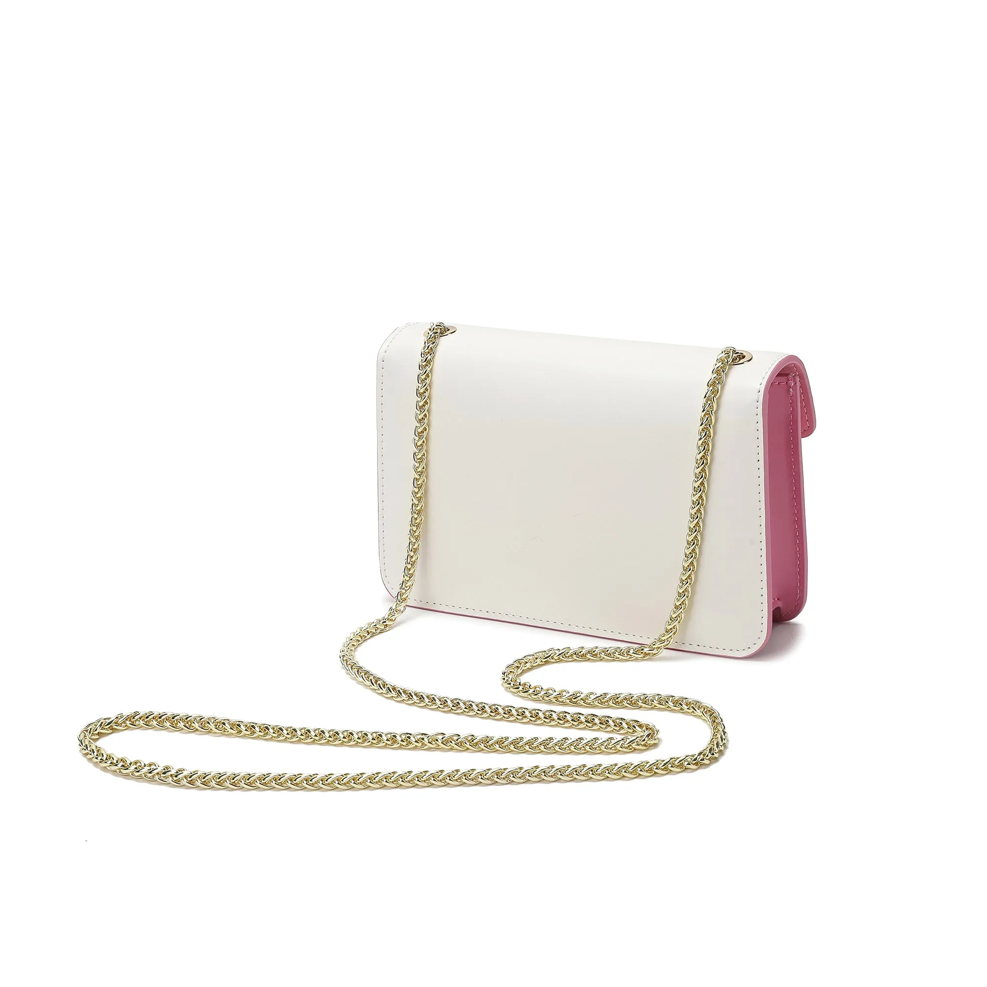 Smooth Leather Foldover Shoulder Bag