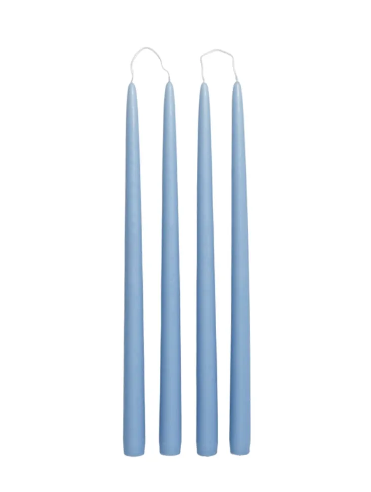 Smooth Tapered Candles - Air Blue