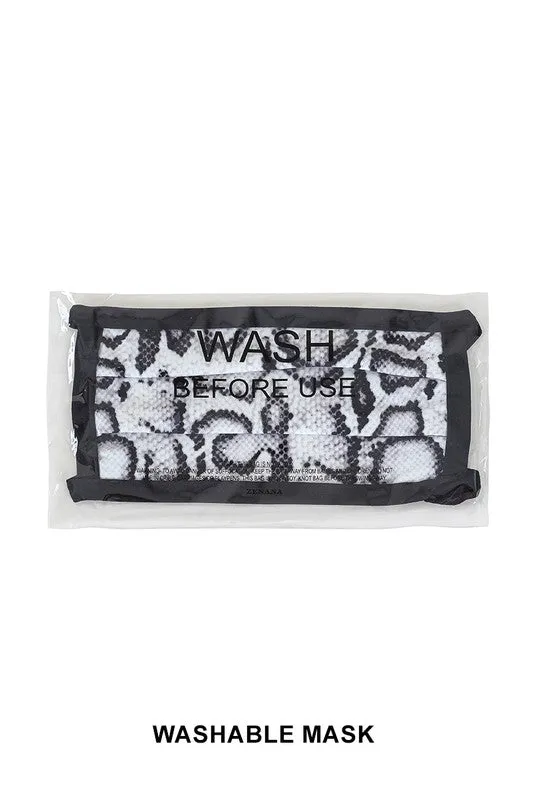 Snake Skin Print Reusable Face Mask
