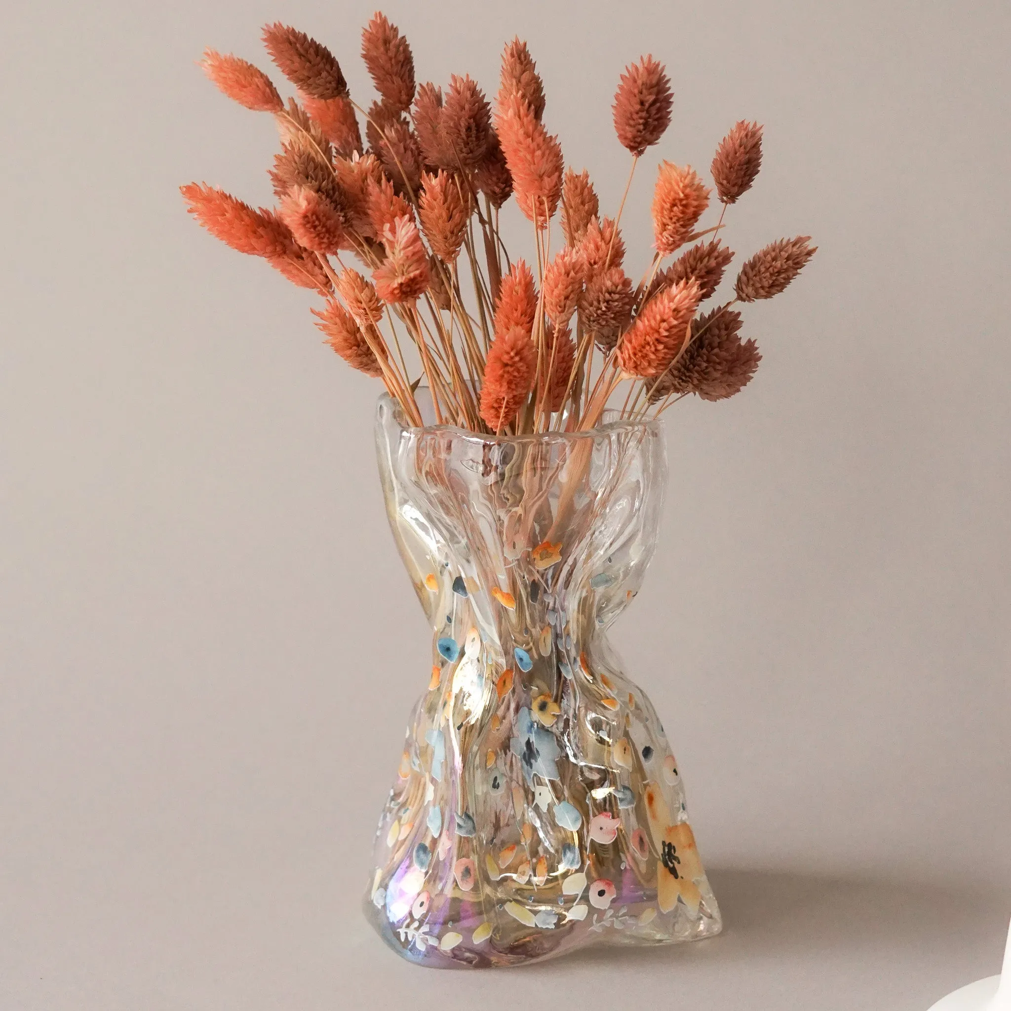 Soft Floral Iridescent Vase
