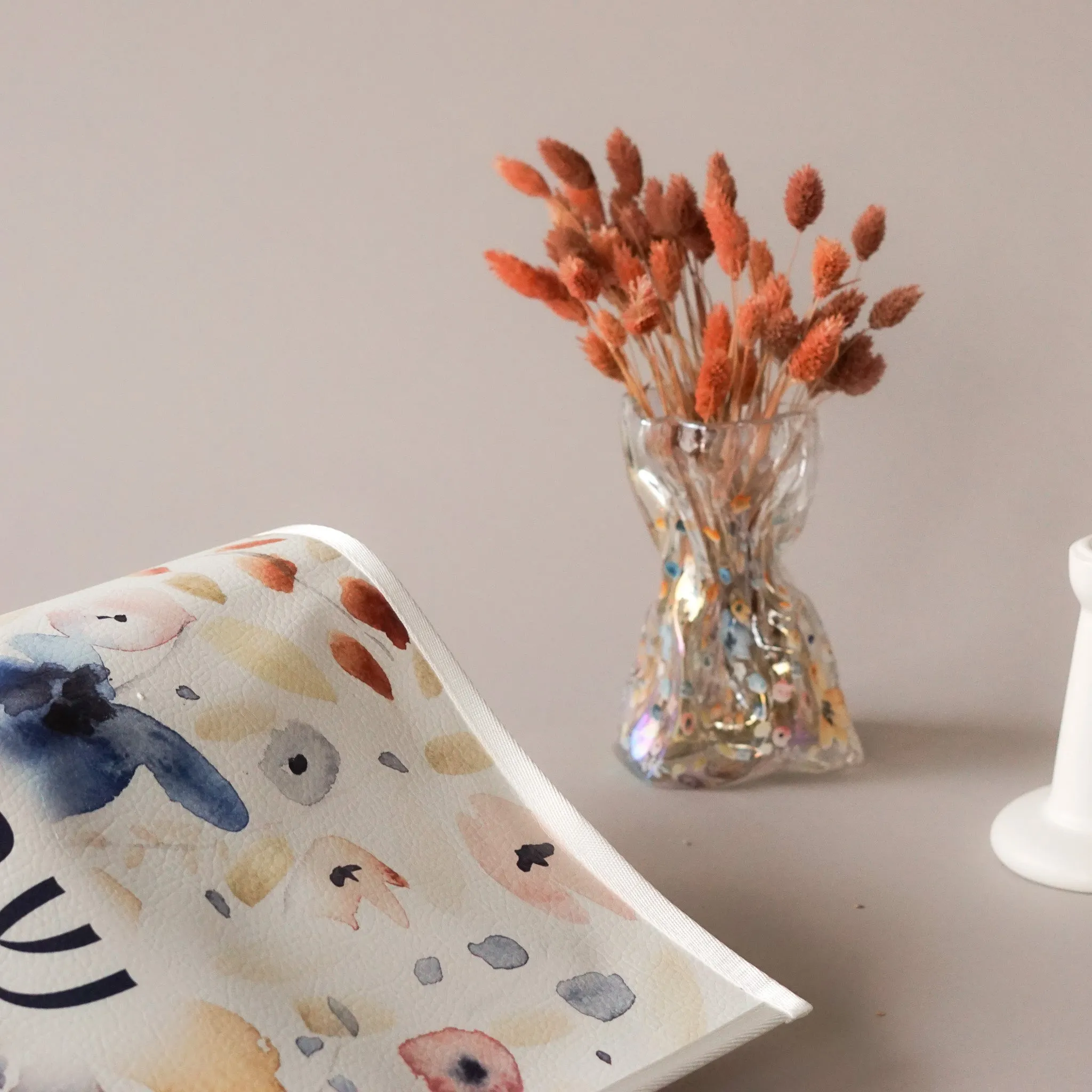 Soft Floral Iridescent Vase