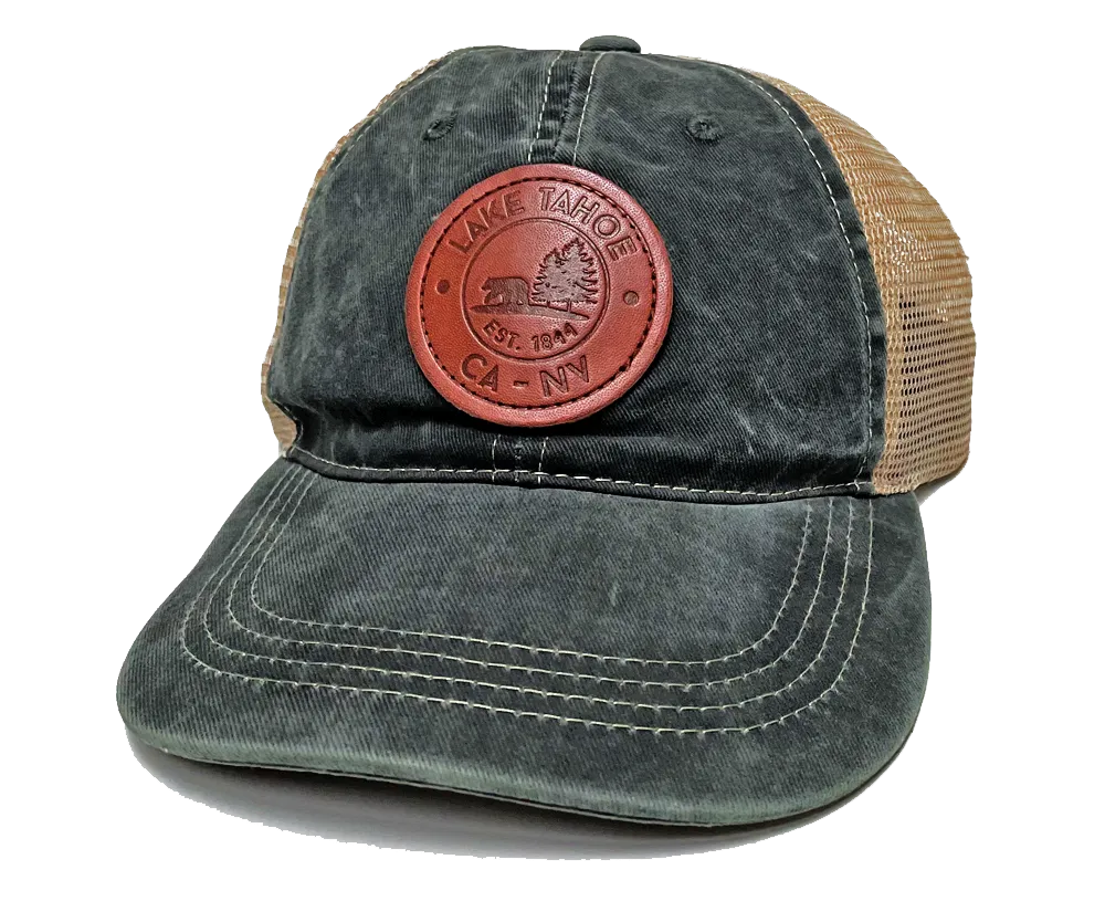 Souvenir Ball Cap Round Old Town Patch CA-NV Lake Tahoe