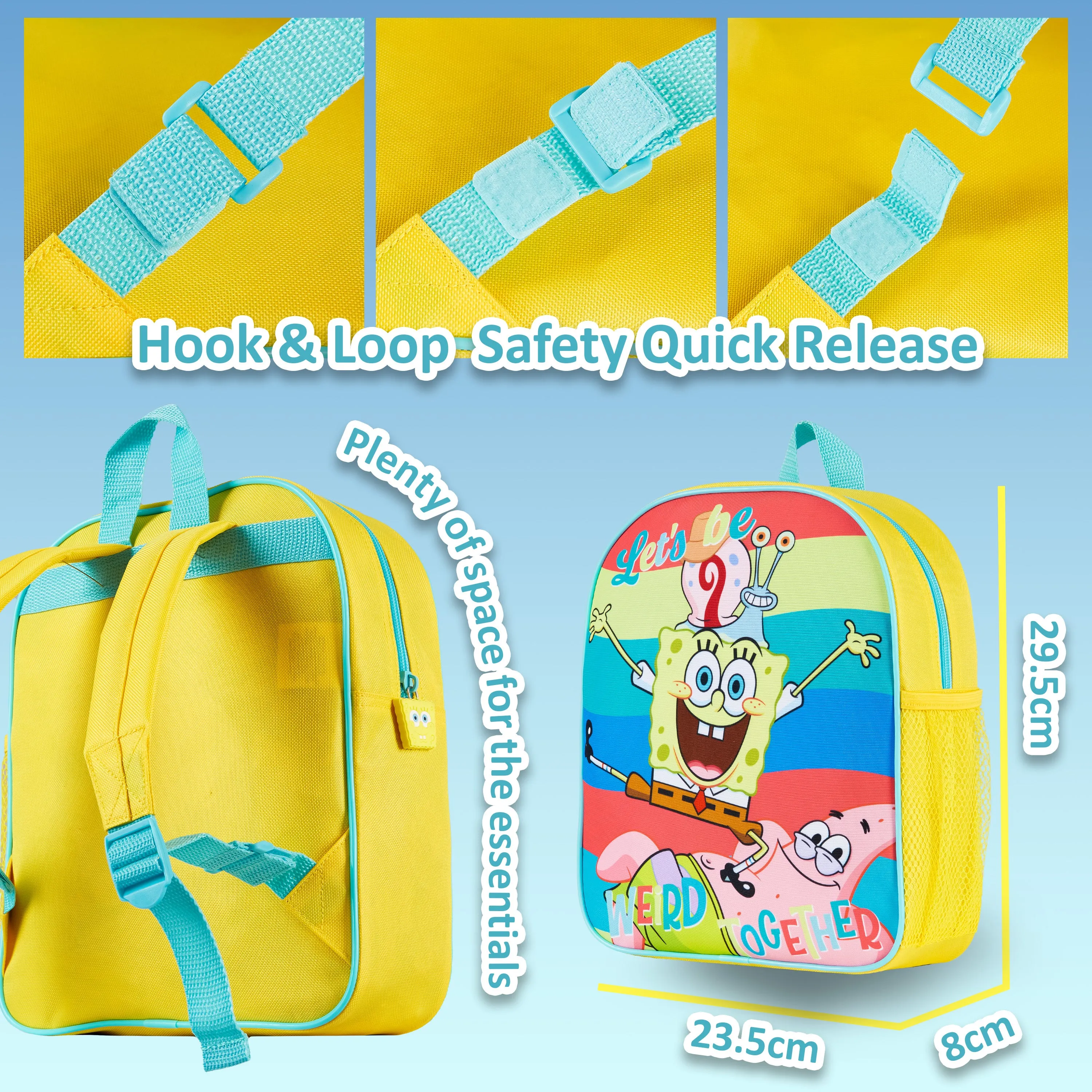 SPONGEBOB SQUAREPANTS Backpack for Kids and Toddlers, School Bag Boys