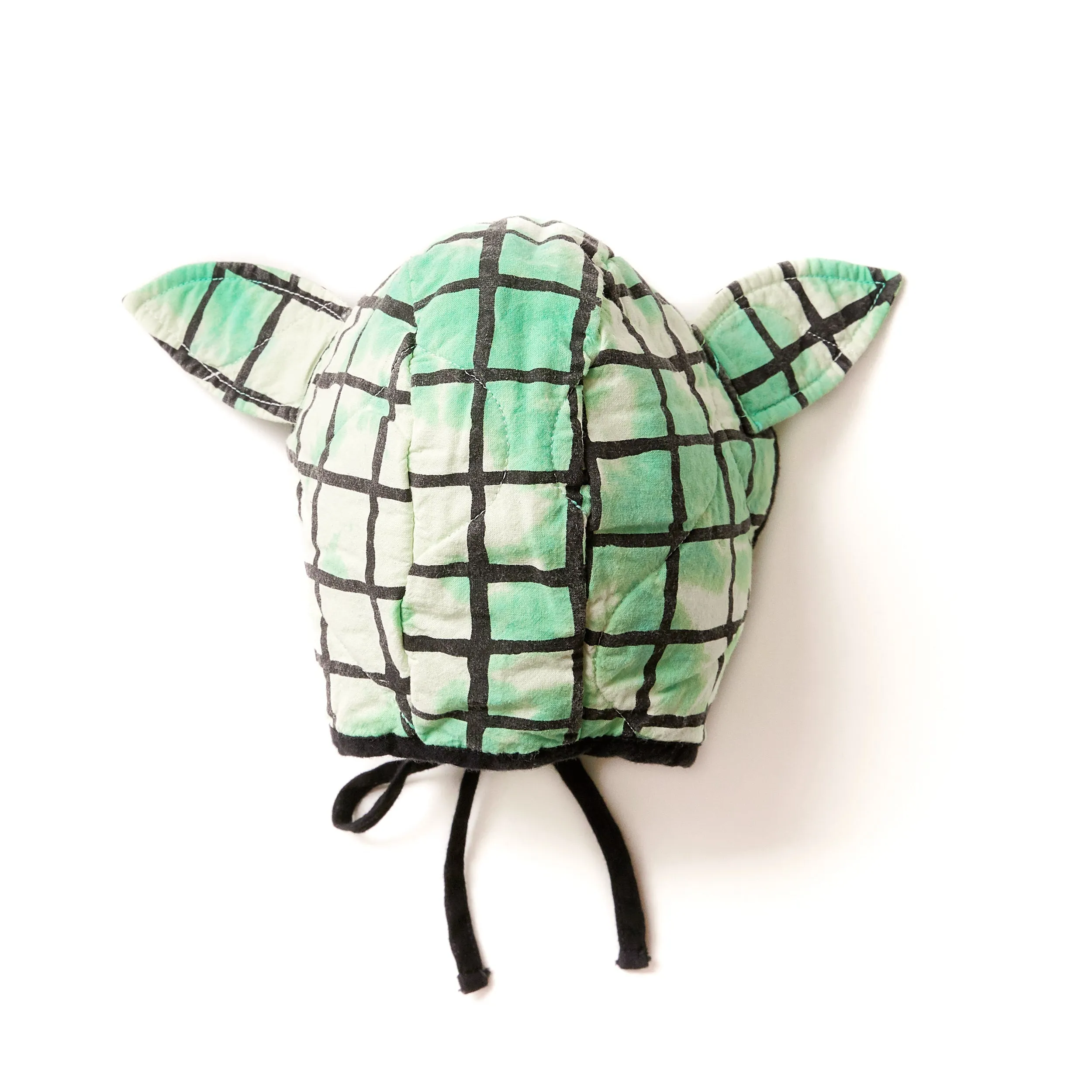 Squirrel Hat // green grid