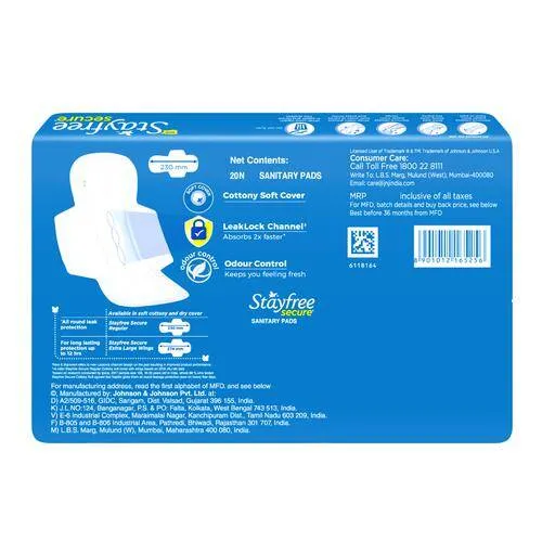 Stayfree Secure Cottony Soft Sanitary Napkin with Wings
