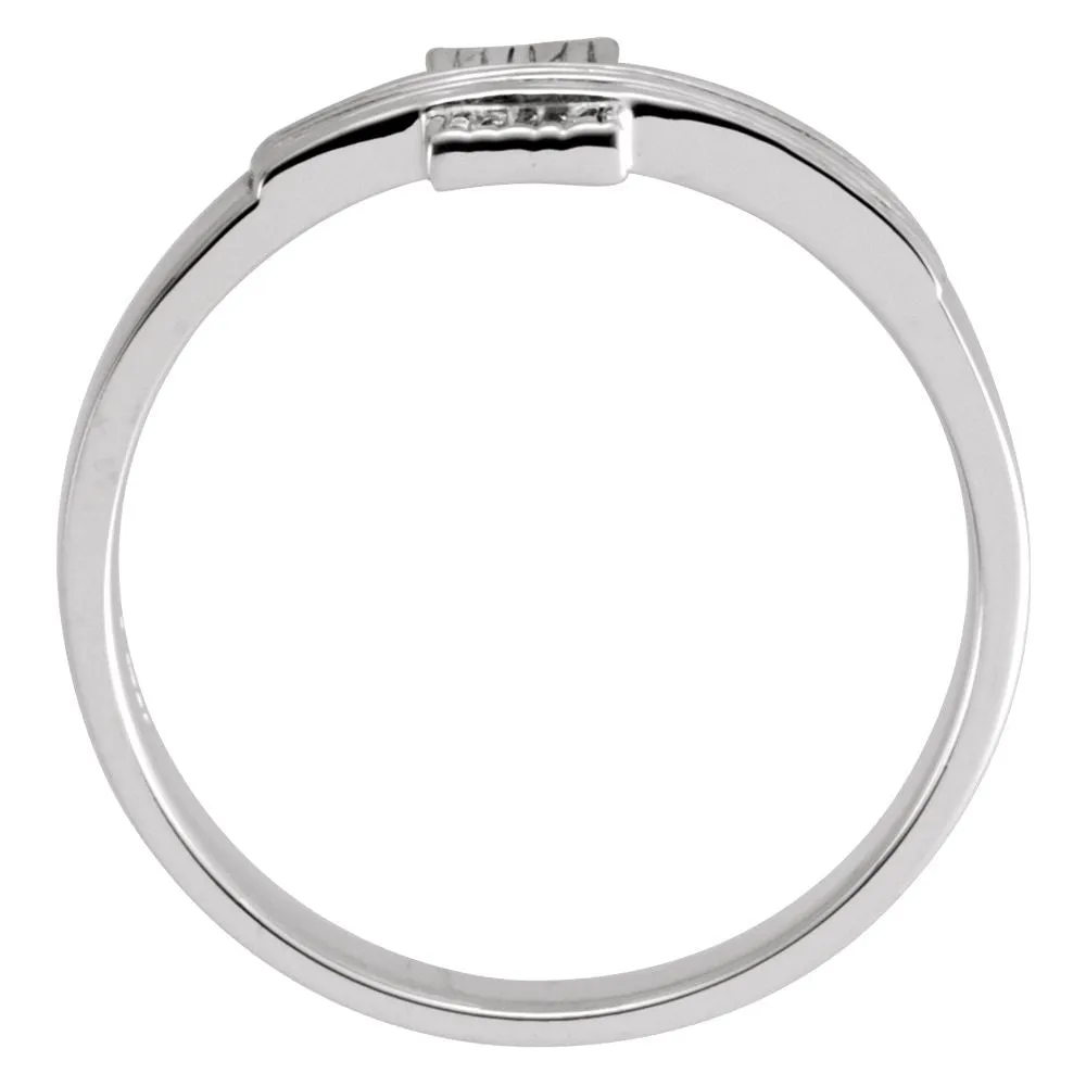 Sterling Silver CROSS RUGGED CHASTITY RING W/BOX, Size 10