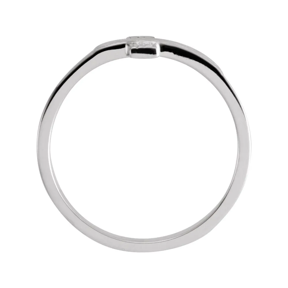 Sterling Silver CROSS RUGGED CHASTITY RING W/BOX, Size 9