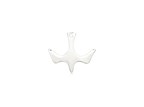 Sterling Silver Holy Spirit Medal on a Sterling Silver Light Curb Chain