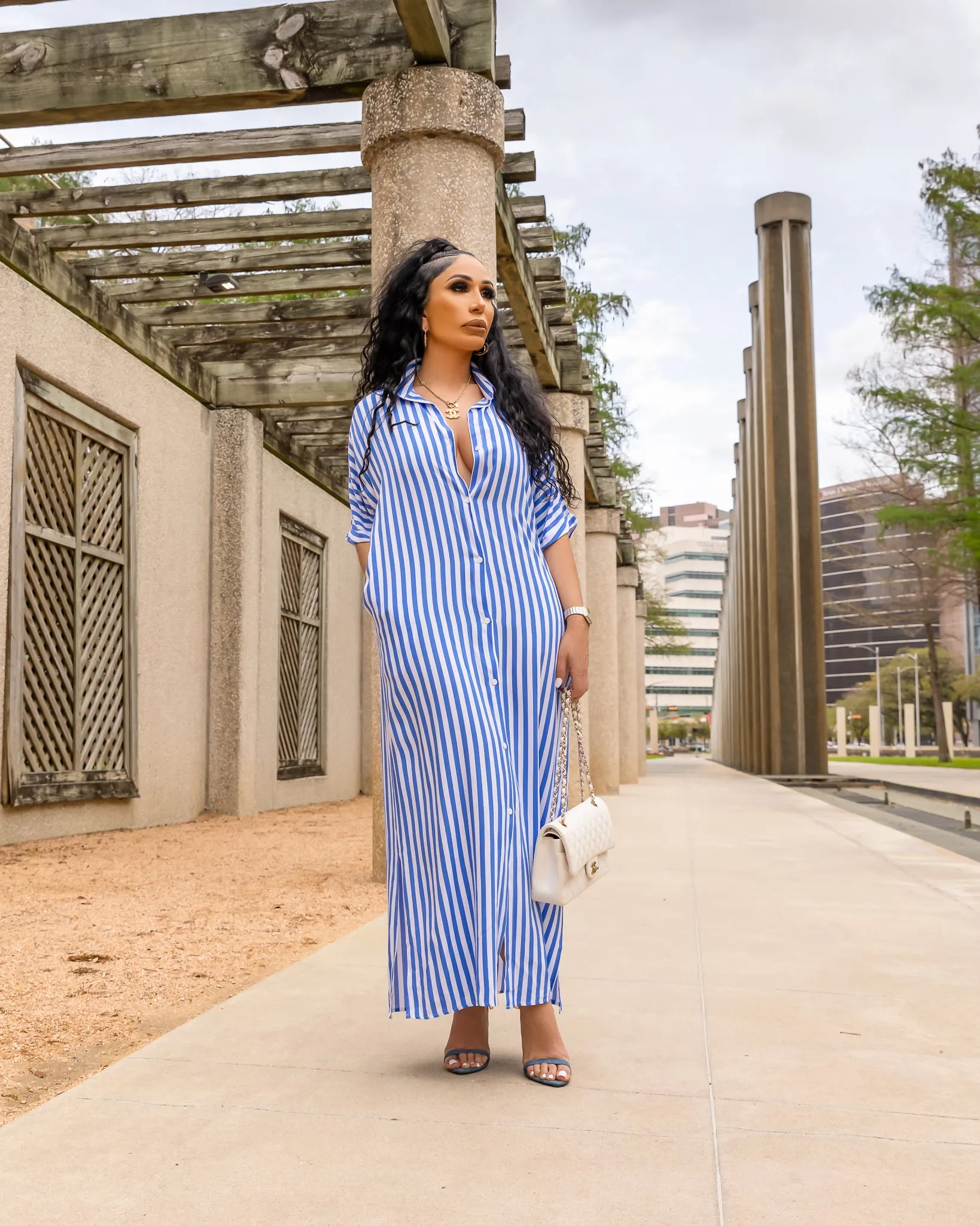 Stormy (Blue/White Shirt Dress) PRE-ORDER Ships 3/18