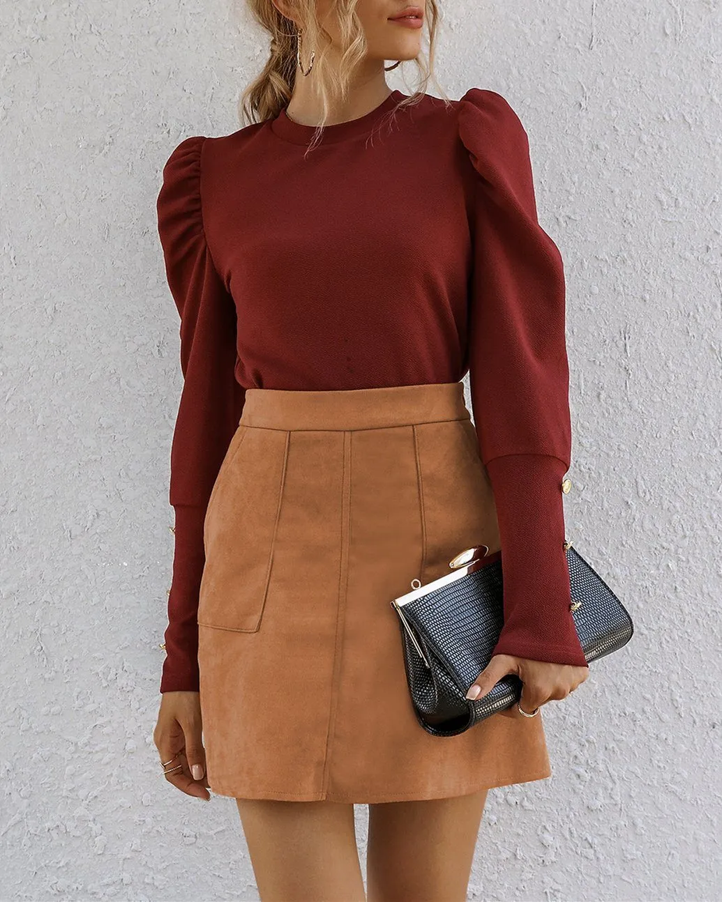 Street Corner Slim Skirt - Brown