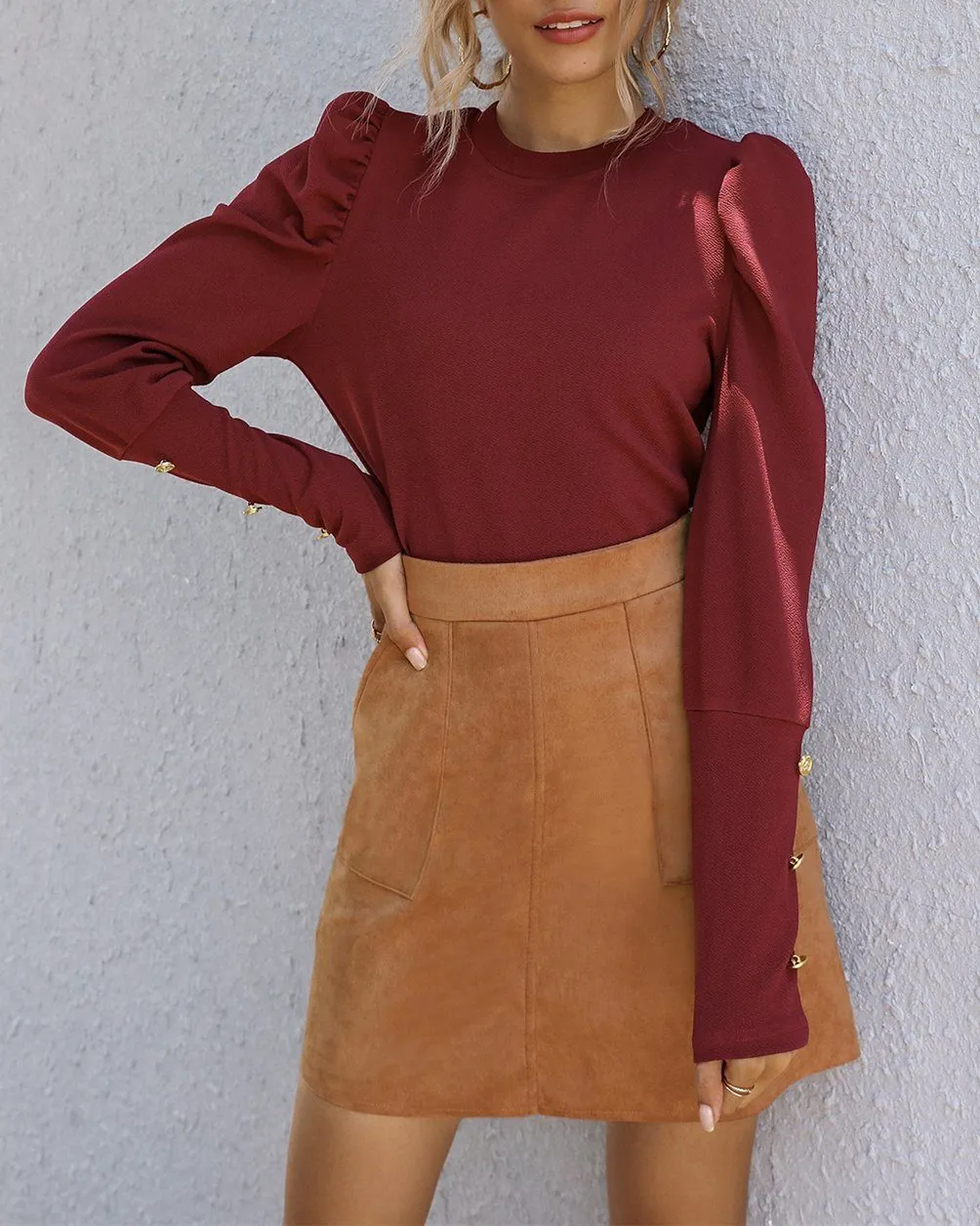 Street Corner Slim Skirt - Brown