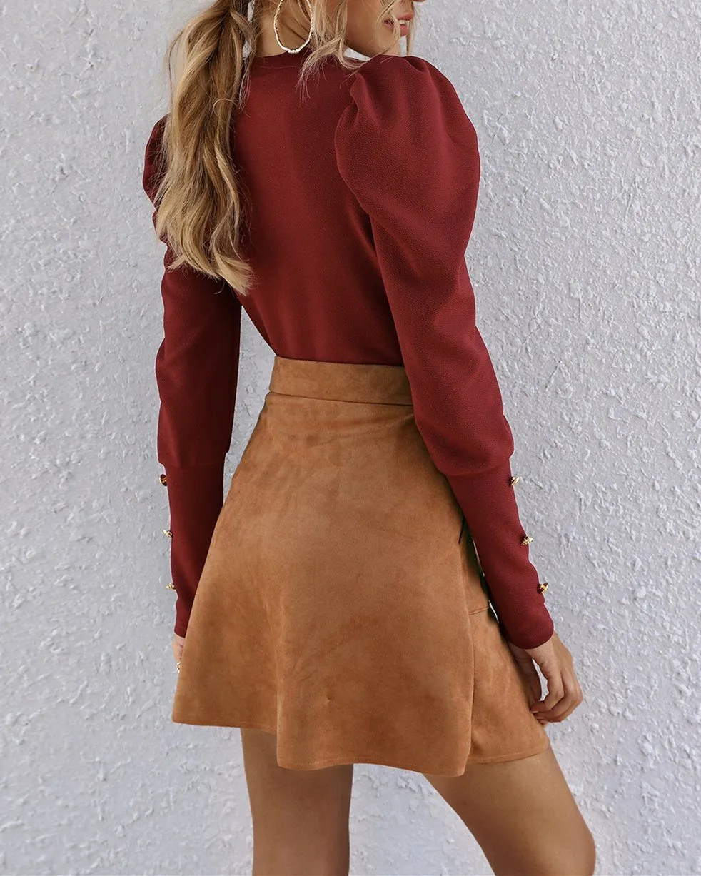 Street Corner Slim Skirt - Brown