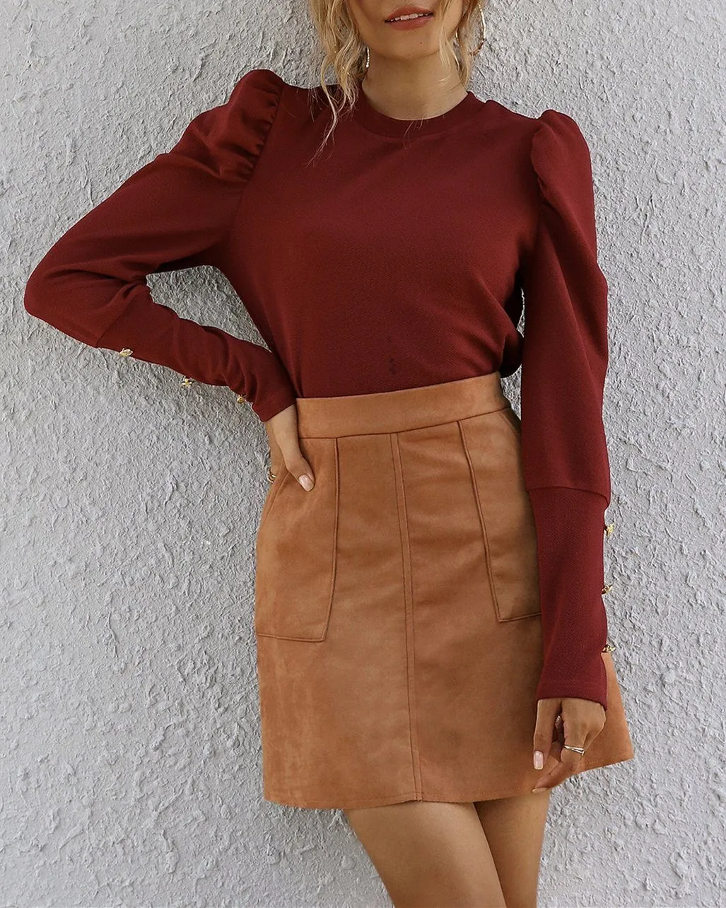 Street Corner Slim Skirt - Brown