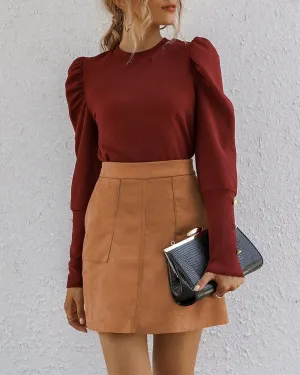Street Corner Slim Skirt - Brown