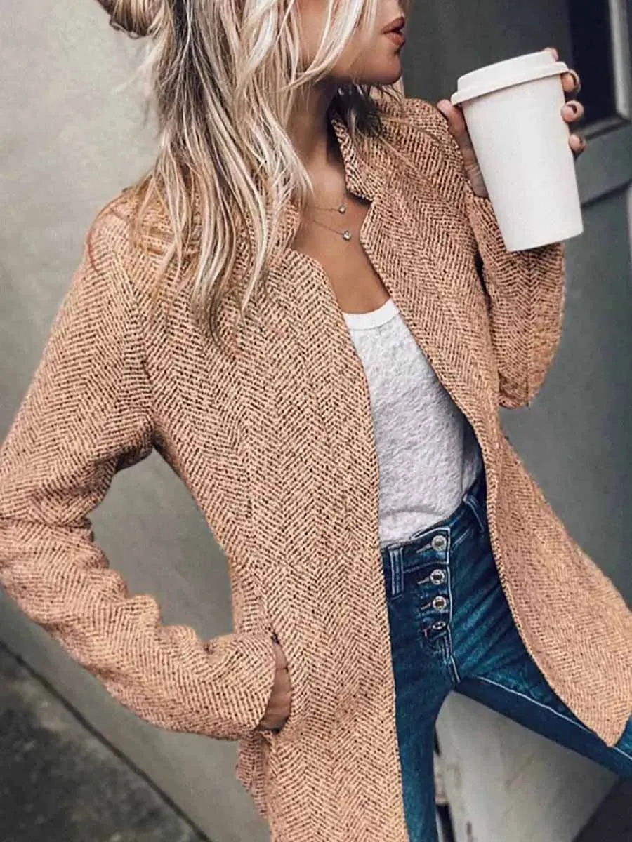 Stunncal Retro Pocketed Heather Coat