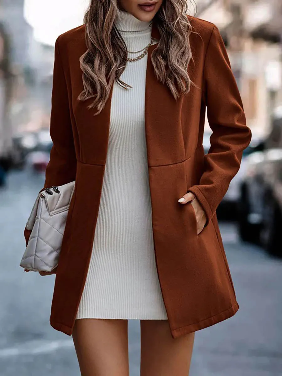 Stunncal Retro Pocketed Heather Coat