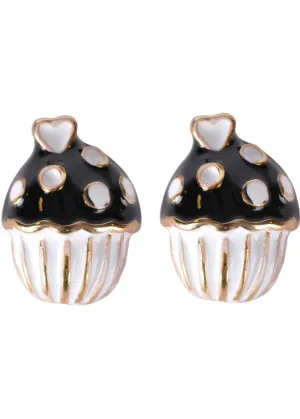 Succubus Cupcake Glossy Earrings White