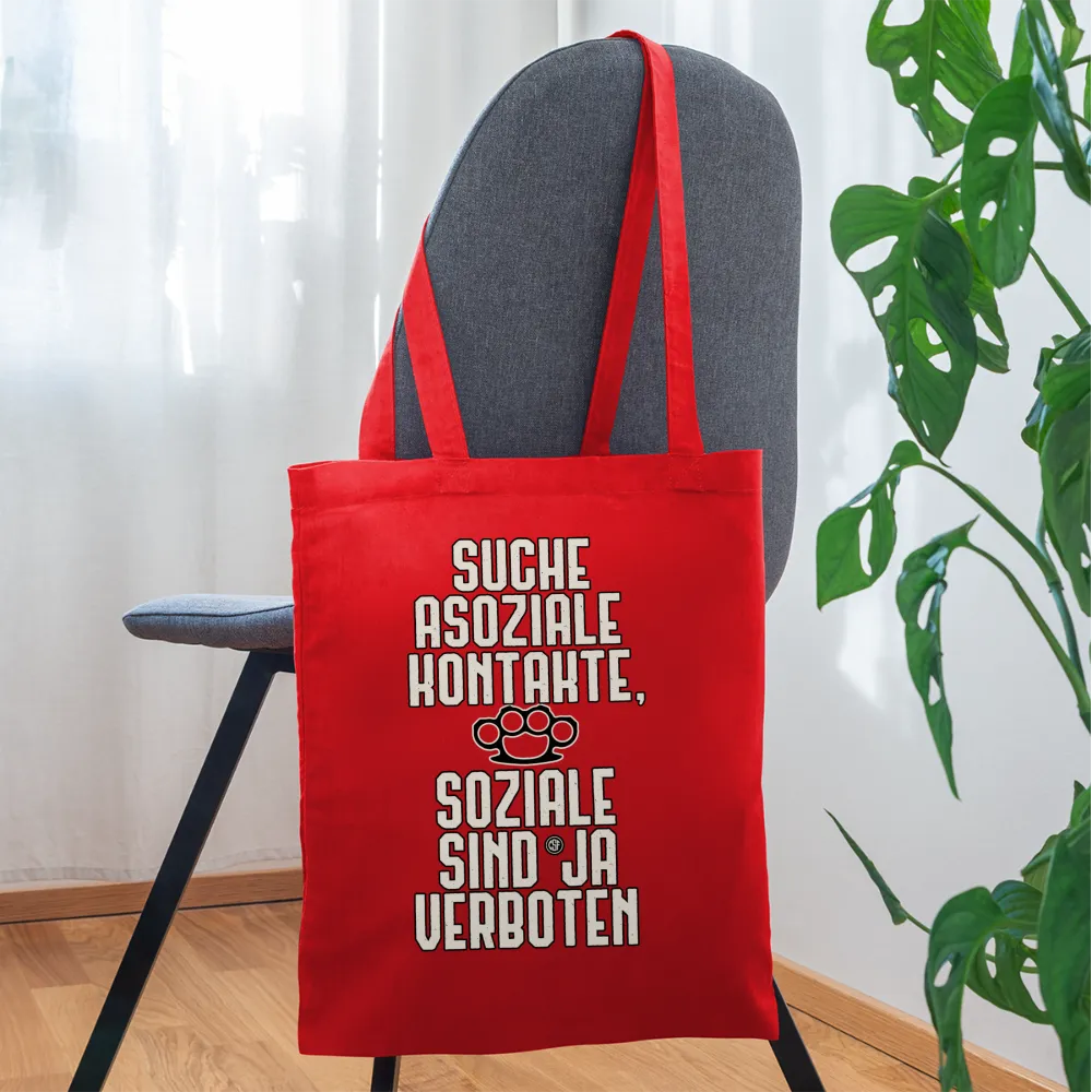 Suche asoziale Kontakte soziale sind ja verboten - Stoffbeutel