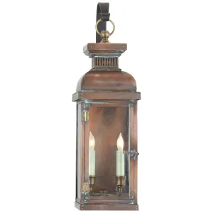 Suffork Medium Scroll Arm Lantern in Natural Copper