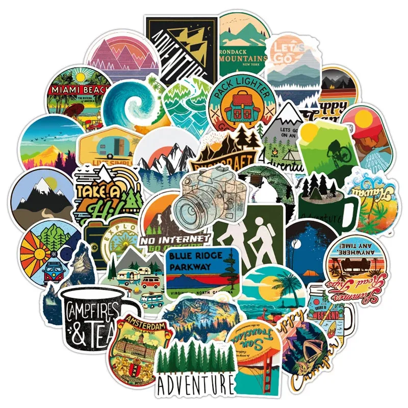 Summer Outdoor Sticker Pack (50 Pcs)