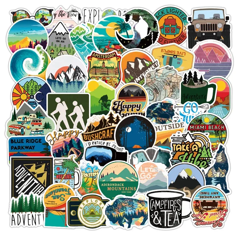 Summer Outdoor Sticker Pack (50 Pcs)