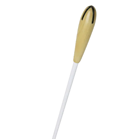 TAKT Baton 13" - White Stick with Small Boxwood Handle and Ebony Cross