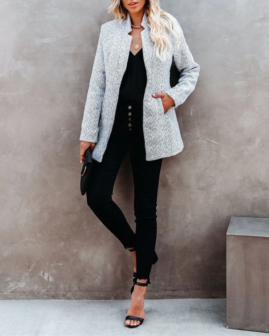 Tayshia Pocketed Coat - Heather Grey