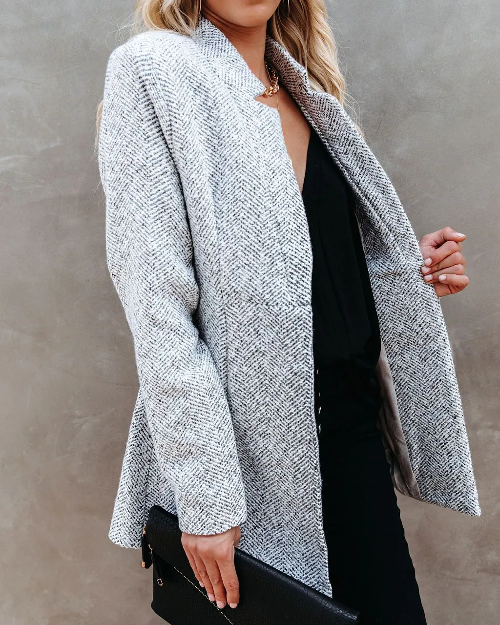 Tayshia Pocketed Coat - Heather Grey