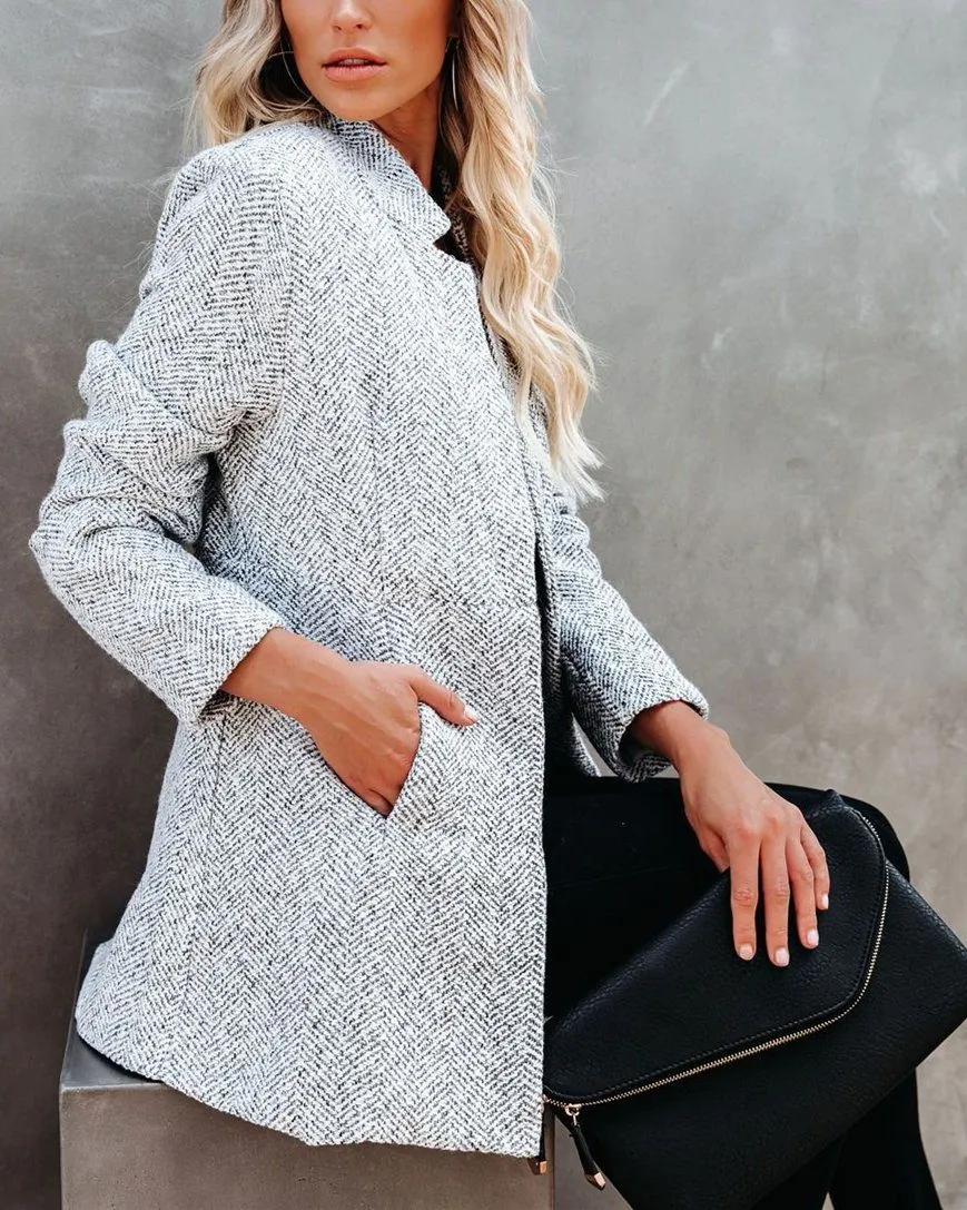 Tayshia Pocketed Coat - Heather Grey