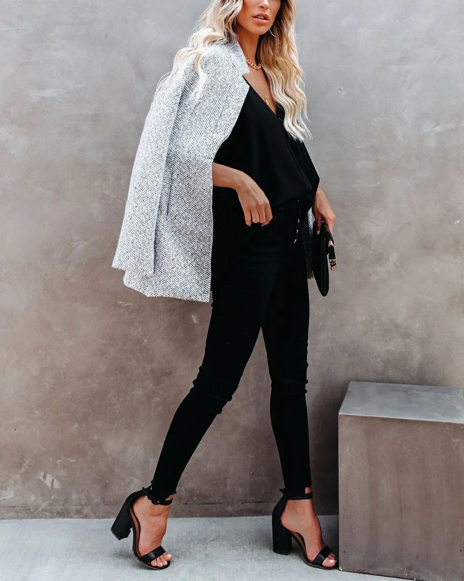 Tayshia Pocketed Coat - Heather Grey
