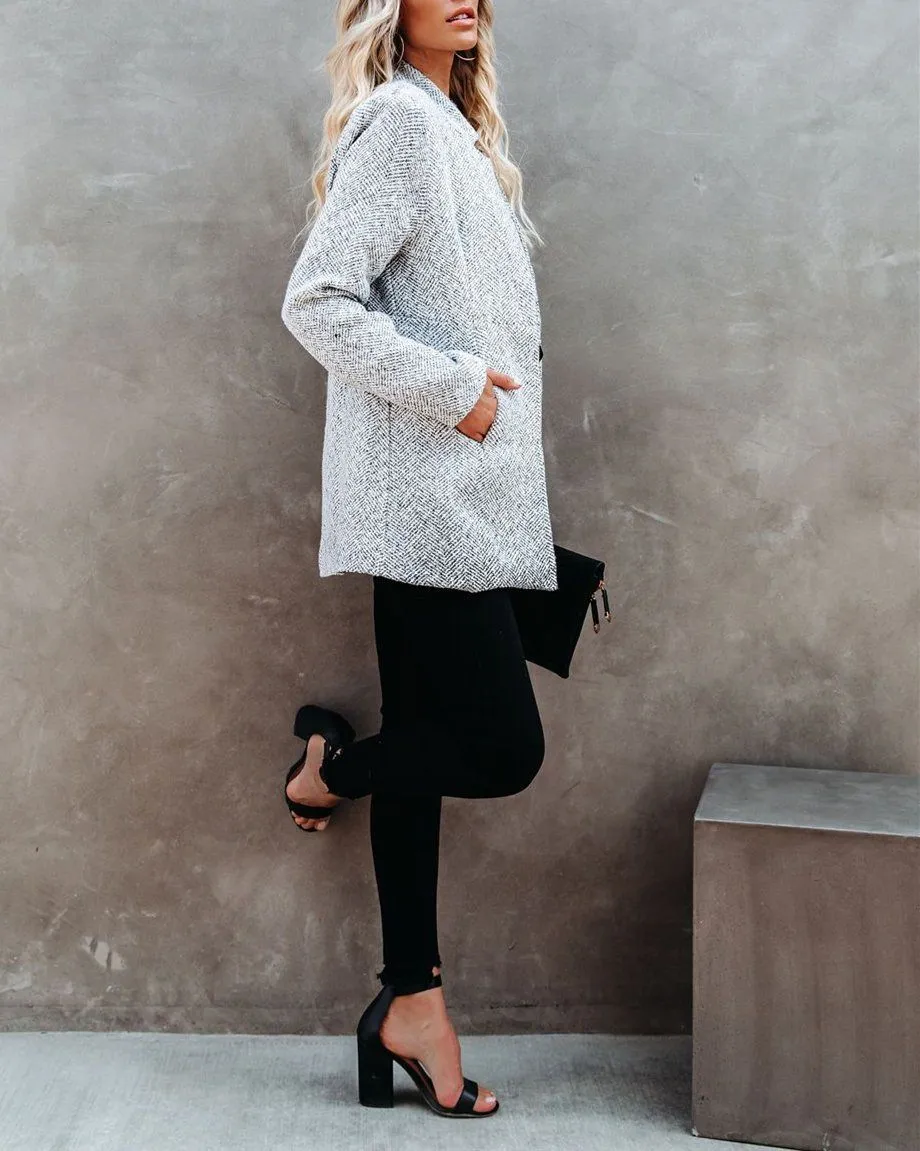 Tayshia Pocketed Coat - Heather Grey