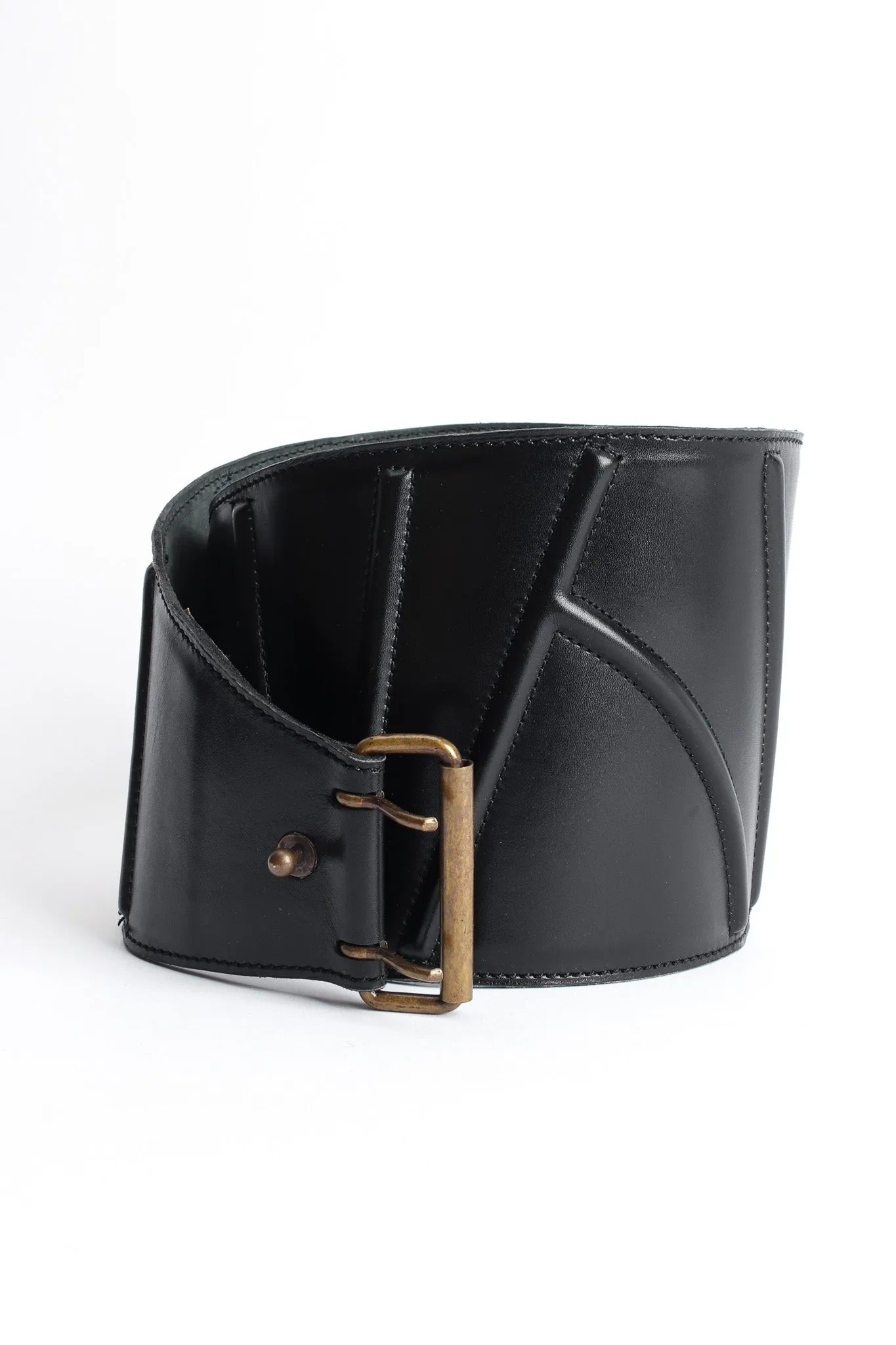 Textured Geo Leather Waist Belt