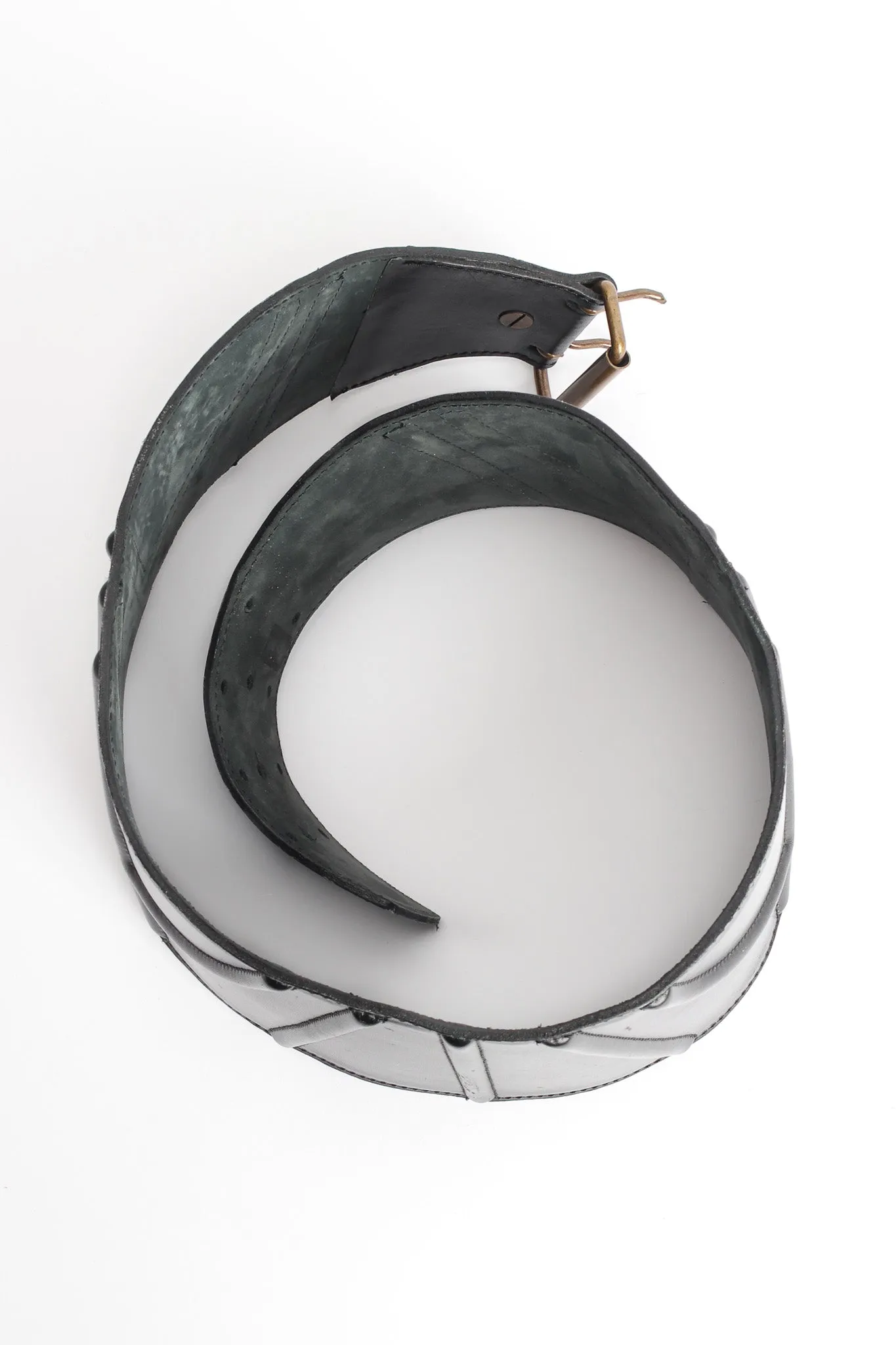 Textured Geo Leather Waist Belt