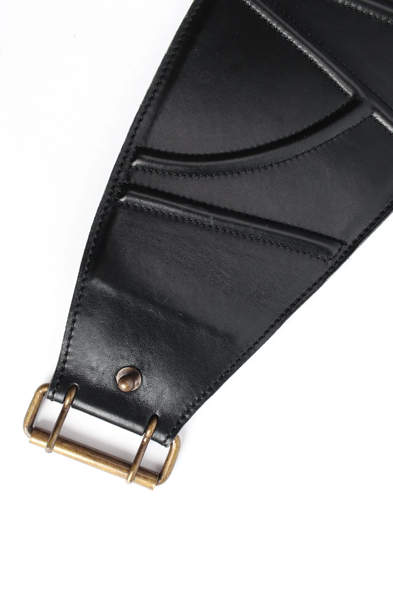 Textured Geo Leather Waist Belt