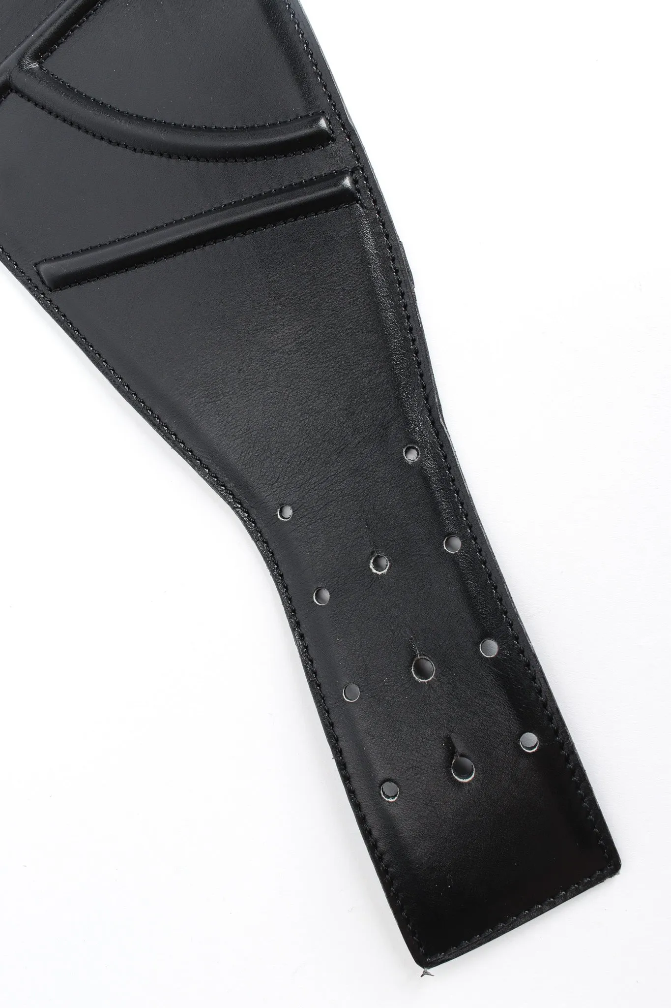 Textured Geo Leather Waist Belt