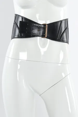 Textured Geo Leather Waist Belt