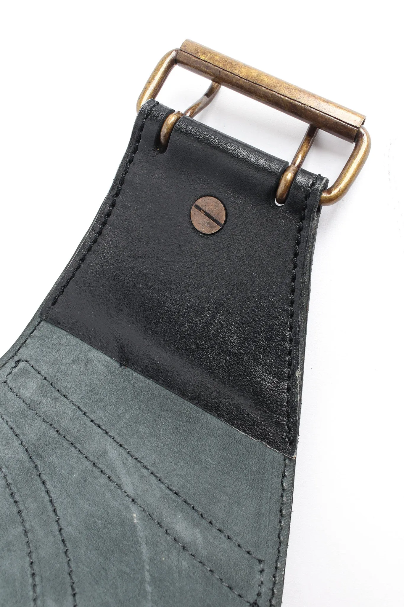 Textured Geo Leather Waist Belt