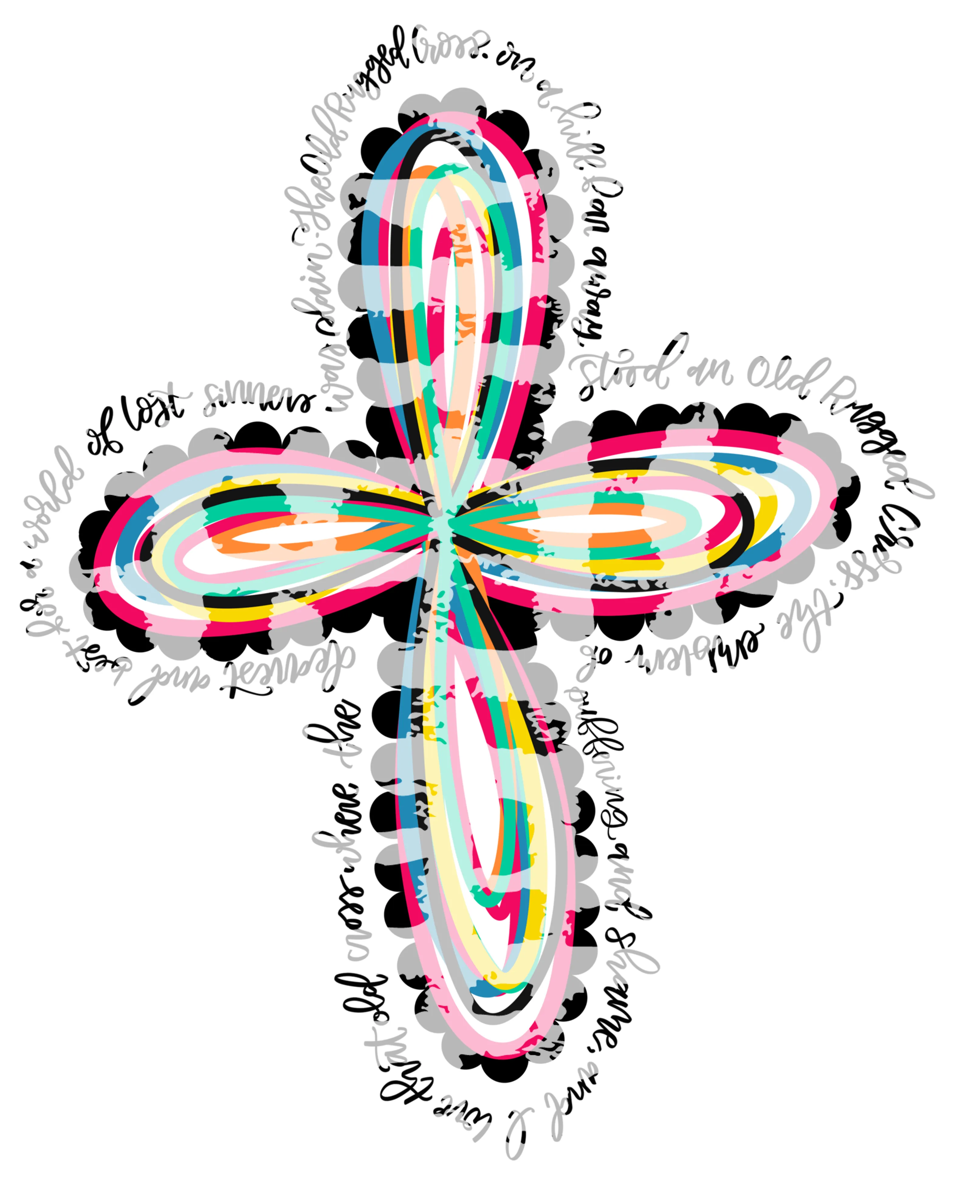 The Old Rugged Cross Waffle Weave Kitchen Towel