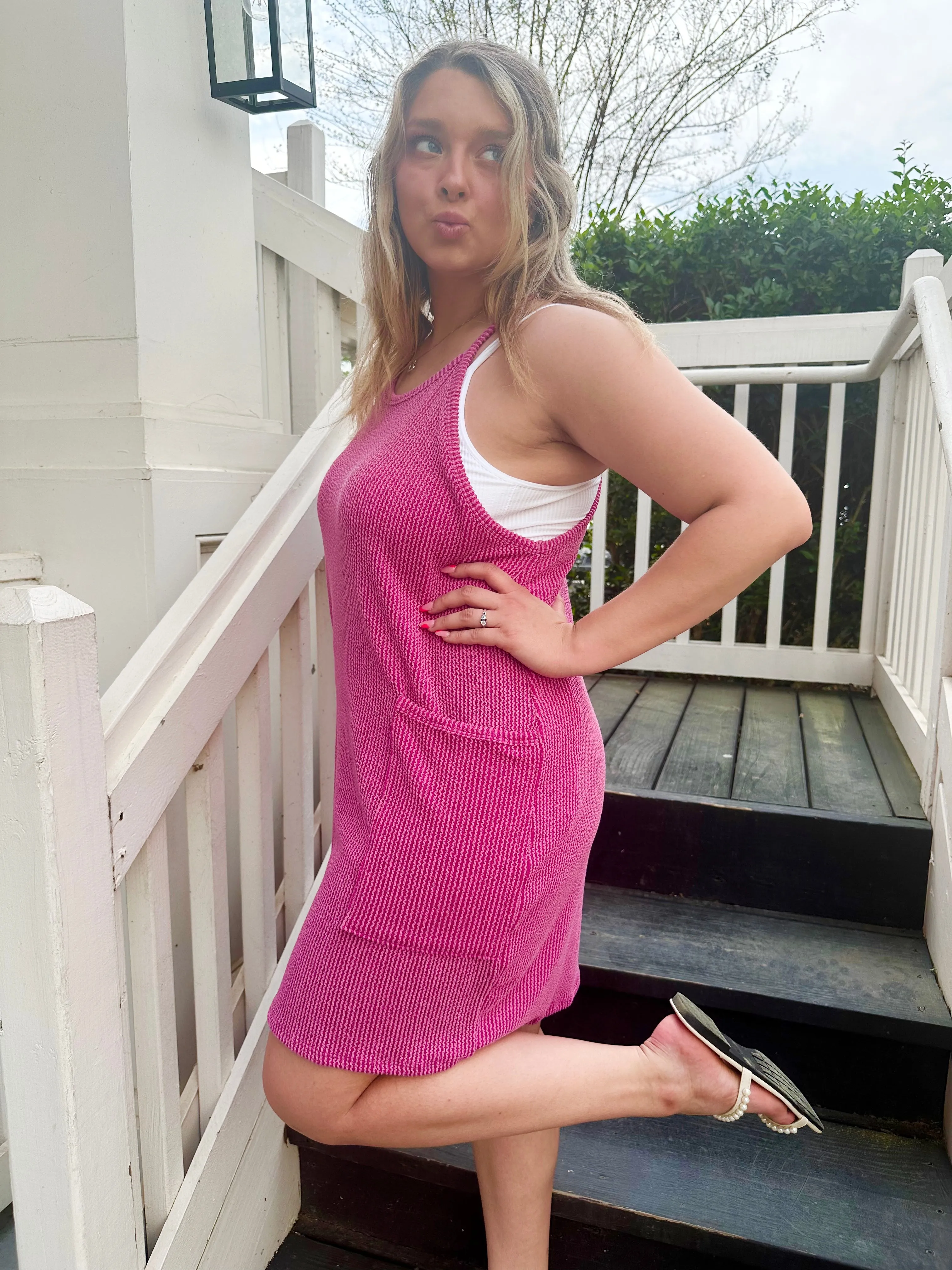 Ticket to Paradise Overall Corded Dress
