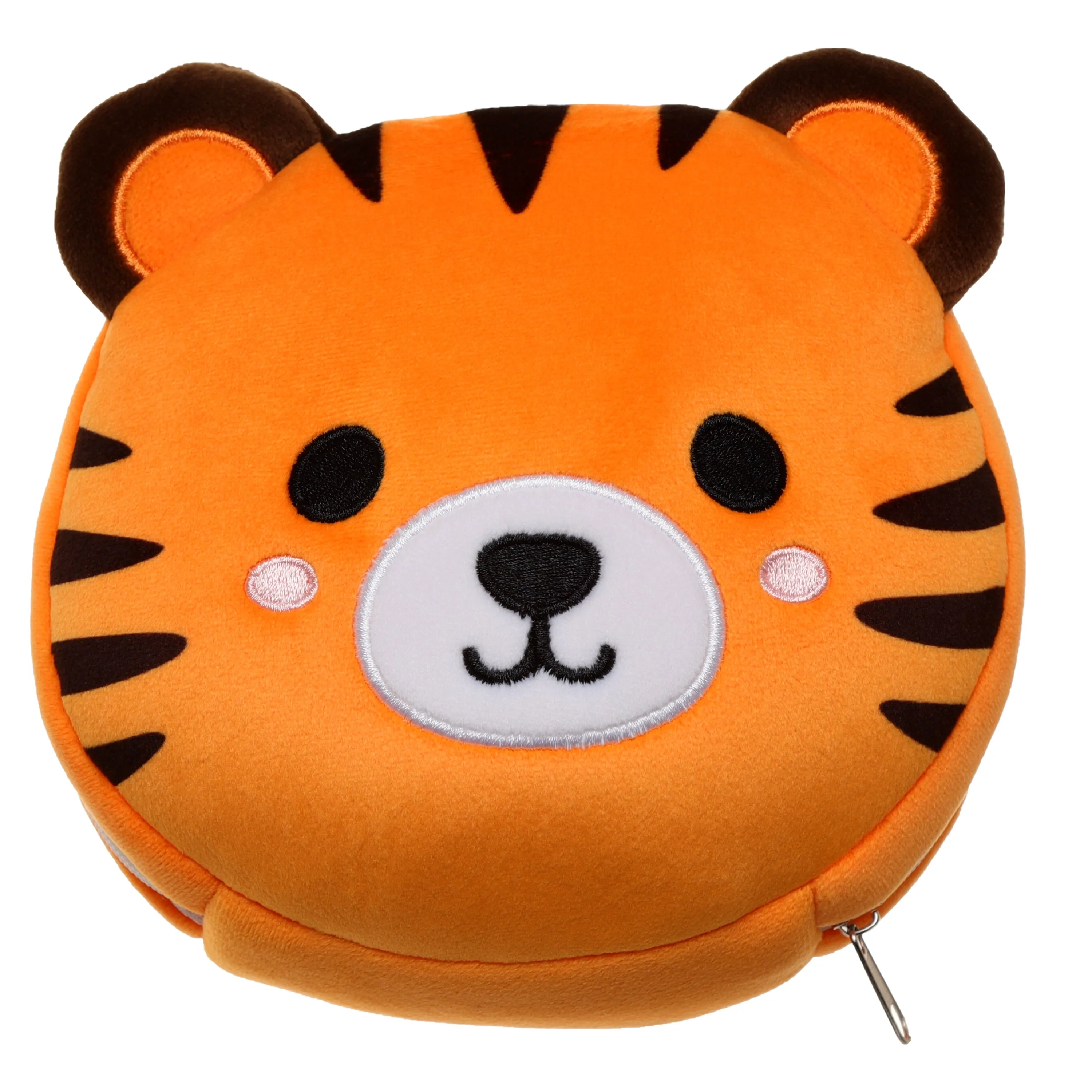 Tiger Relaxeazzz Plush Round Travel Pillow & Eye Mask Set
