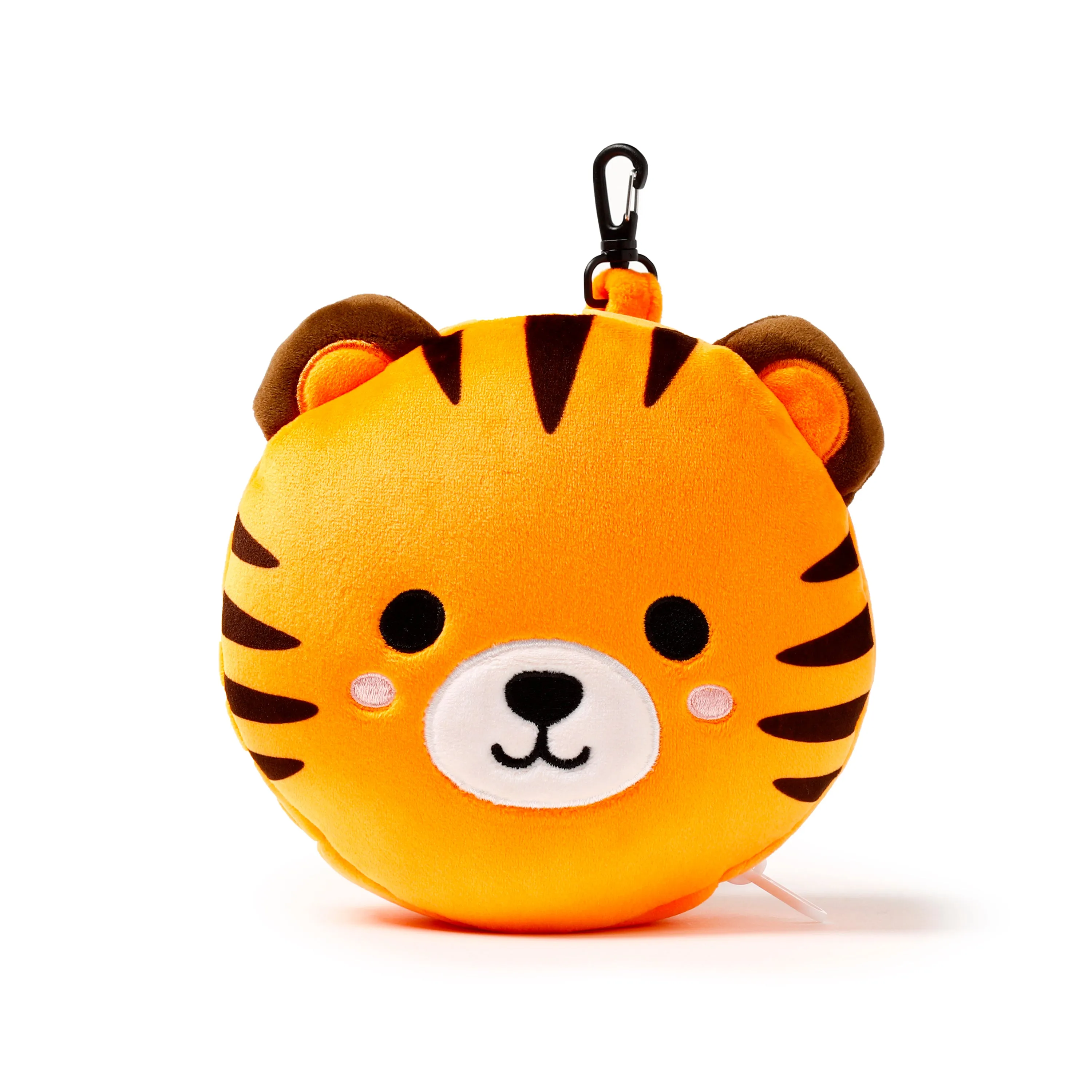 Tiger Relaxeazzz Plush Round Travel Pillow & Eye Mask Set