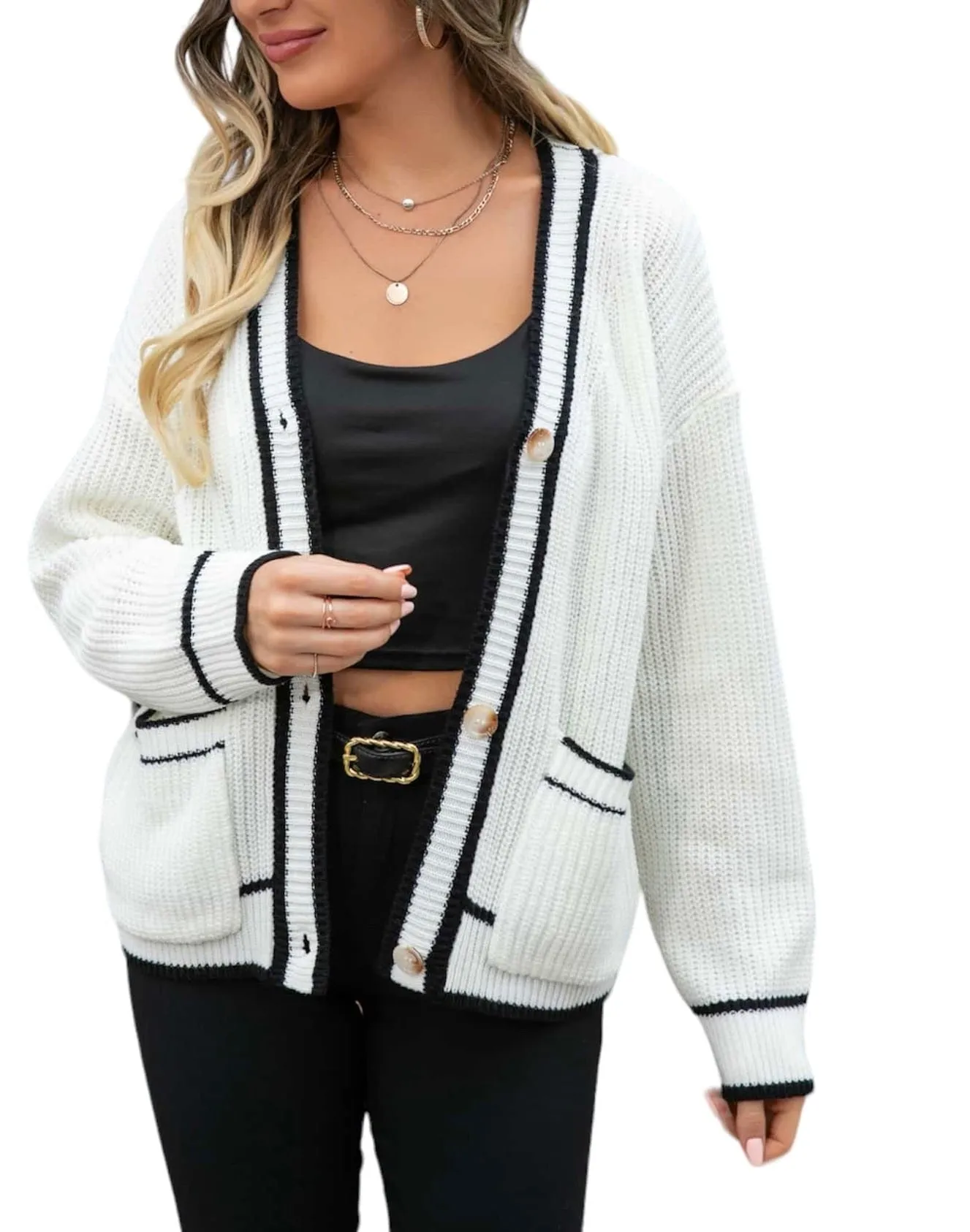 TimelessUtility Pocketed V-Neck Cardigan